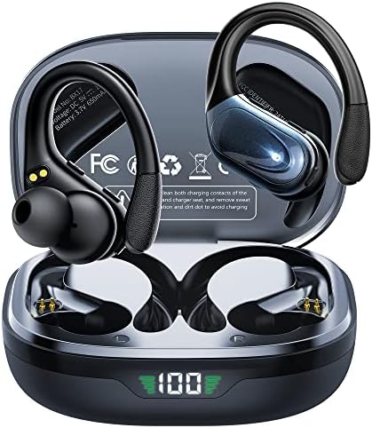 אוזניות אלחוטיות, אוזניות Bluetooth של 75 שעות Bluetooth מובנות בביטול רעש מיקרופון, אוזניות Bluetooth