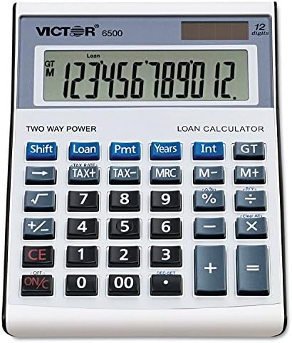 ויקטור 6500 6500 מחשבון הלוואות שולחן עבודה מנהלים, LCD בן 12 ספרות