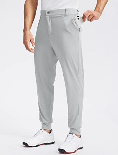 מכנסי רץ גולף לגברים עם 5 כיסים רזים מתאימים מכנסי טרנינג ריצה שמלת נסיעות מכנסי עבודה לגברים (Halo
