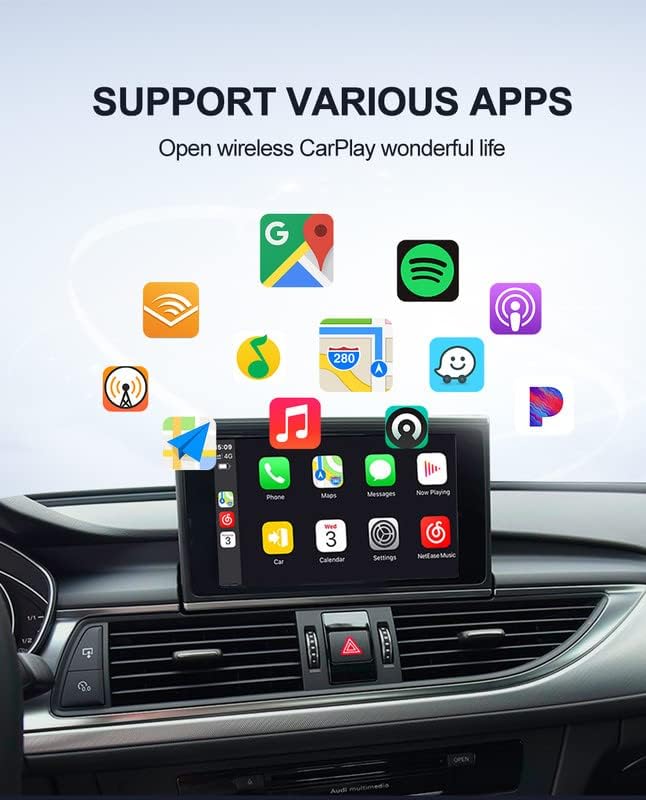 מתאם Carplay Wireless Wireless, 3.0 מכוניות משחק אלחוטי תואם למכוניות Carplay Wired Carplay, מחווט לדונגל