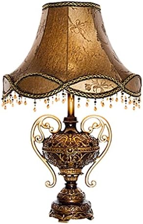 ZSEDP מנורת שולחן בסגנון אירופאי מנורת מיטת חדר שינה מנורת מיטה נסיכה פסטורלית יצירתית יצירתית אמריקאית