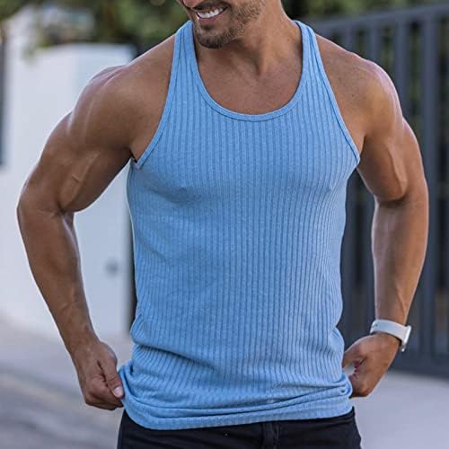 RTTUIOP גופיות כושר גופיות לגברים חולצות ללא שרוולים מהירות מתיחה יבשה קרה רזה מתאימה אימון שרירים ריצה