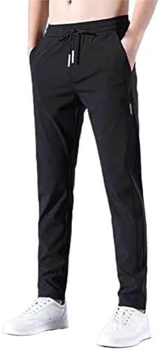 מכנסי הגברים של Worpbope מכנסי טרנינג אלסטי יבש מהיר למותניים לגברים מכנסי טרקלין בצבע אחיד עם מתנות