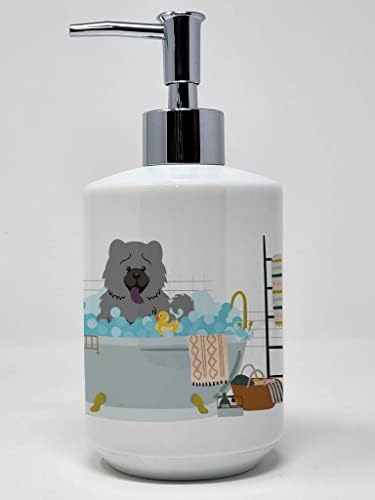 אוצרות קרוליין WDK5836SOAP כחול צ'או צ'או במתקן סבון קרמיקה אמבטיה, בקבוקי משאבה של מתקן סבון יד למטבח