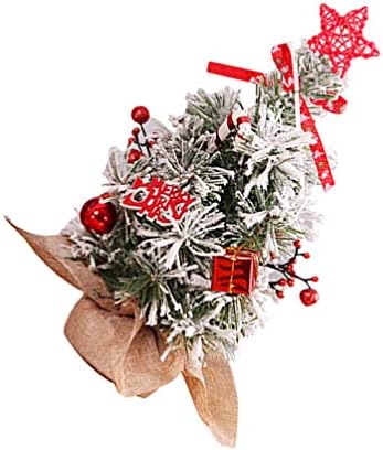 עץ חג המולד מיניאטורי של 30 סמ עץ חג המולד מיניאטורי עם בסיס יוטה ועיצוב קשת