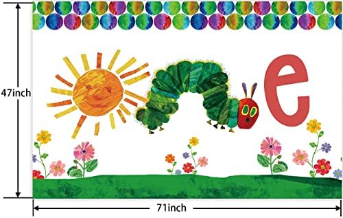 קריקטורה מאוד רעב קטן ירוק זחל יום הולדת שמח באנר רקע תמונה סטודיו תא אבזרי חרקים נושא דקור עבור תינוק