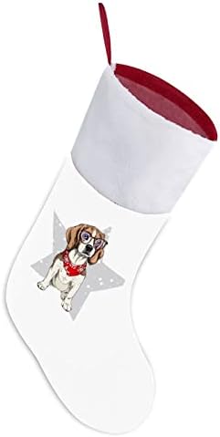 כוכב כלב ביגל אדום חג המולד של חג המולד של חג המולד קישוטי הבית לאח עץ חג המולד גרביים