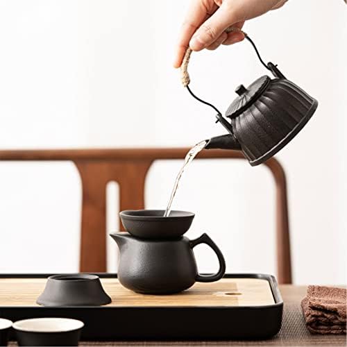 סט תה יפני, סט תה גונגפו סיני עם קומקום, כוסות תה, מיכל תה, מגש תה, כוס גוגנדו, סט תה אסייתי יפה למבוגרים