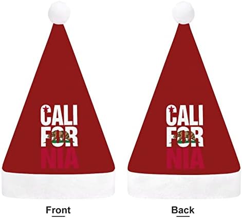 קליפורניה דוב חג המולד כובע סנטה כובע עבור יוניסקס מבוגרים נוחות קלאסי חג המולד כובע עבור מסיבת חג המולד
