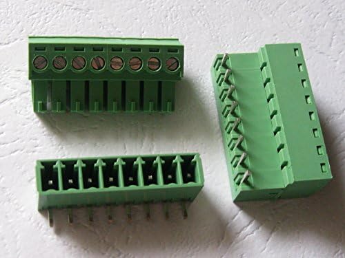 40 PCS זווית 8 פינט/דרך המגרש 3.81 ממ מחבר חסימת בורג מחבר צבע ירוק סוג הניתן לחיבור עם סיכת זווית
