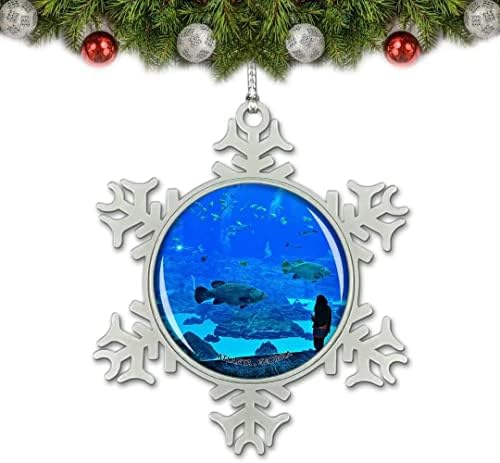אומסופה גאורגיה אטלנטה גאורגיה אקווריום ארהב חג המולד קישוט עץ תליון קישוט קריסטל מתכת מזכרות מתנה