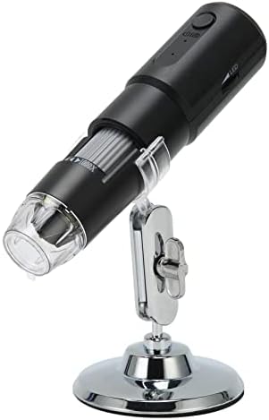 מיקרוסקופ דיגיטלי אלחוטי, 50x-1000x הגדלה WiFi ניידים מיקרוסקופים כף יד עם 8 נורות LED, מצלמת מיקרוסקופ