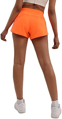 מכנסיים קצרים אתלטים של AUREFIN לנשים, אימון מהיר ויבש מהיר של מכנסי ריצה פעילים עם כיסי אלסטיים ורוכסנים