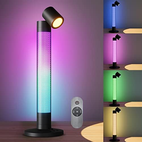 מנורת שולחן LED של HCYHNB, מנורת קריאה לעומק 600 לומן, RGBWW תאורת אווירה עם סנכרון מוסיקה ומצב סצנה