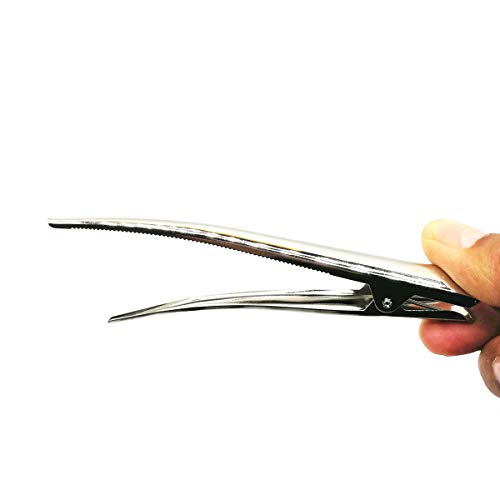 קונופה 6 חבילה מקור ברווז שיער קליפים עם שיניים, מתכת כסוף אליגטור תלתל קליפים תנין אביזרי סיכות שיק