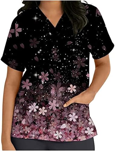 קיץ סתיו גרפי חולצה נשים 2023 קצר שרוול צוואר משרד לשפשף אחיד חולצה חולצה עבור בנות נו נו