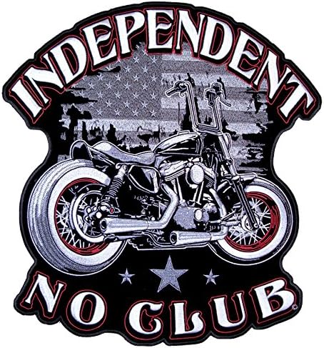 עור Supreme Mens Independent No Club אופנוע אופנוע פטריוטי טלאי-אדום-בינוני