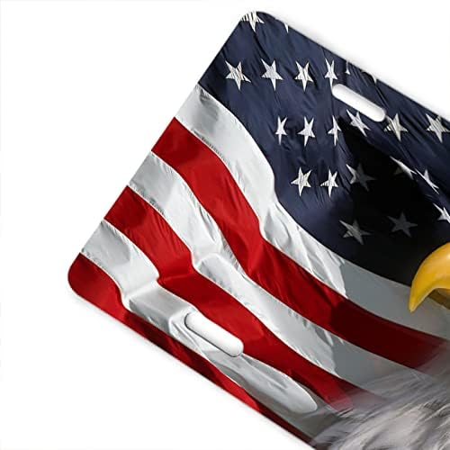 לוחית רישוי צפון אמריקה קאלד נשר דגל קדמי לוחית רישוי 6x12 אינץ 'חופש פטריוט מלכותי לבן טבעי חורף לאומי