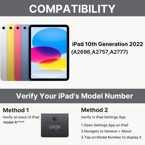 Edaiser iPad מקלדת דור 10: 2022 מארז מסתובב עם מקלדת לאייפד 10 Gen 10.9 אינץ