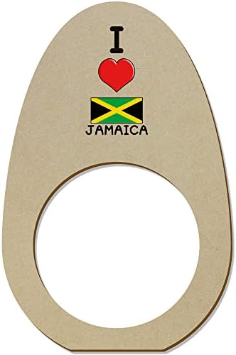 Azeeda 5 x 'אני אוהב ג'מייקה' טבעות מפיות מעץ/מחזיקים