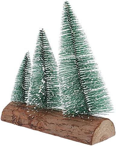 קישוטים לחג המולד לוקסשיני LED מיני עץ חג המולד בקבוק בקבוק עץ מברשת עם בסיס עץ מיני מלאכותי שלג שלג