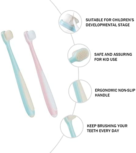 Kisangel 2 pcs מברשות שיניים לתינוקות רכות מברשת שיניים אימון לתינוקות מברשות שיניים פעוטות שיניים פעוטות