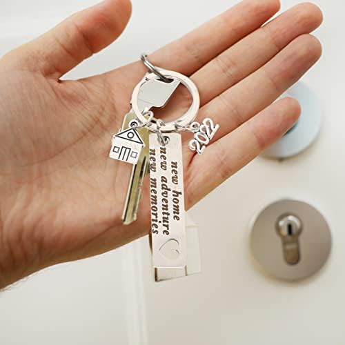 ABOOFAN 2 PCS, מחזיקי המפתחות הראשונים שלנו, מחזיק מפתחות בית חדש, סט ראשוני מתנה ביתית מתנה חמורה ביתית
