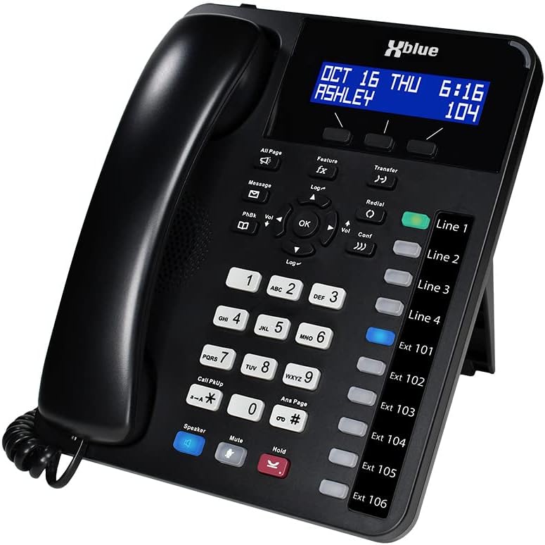 Xblue x16 פלוס צרור מערכת טלפון עסקית קטנה עם טלפונים דיגיטליים XD10 - הקיבול