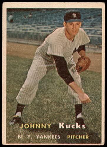1957 Topps 185 Johnny Kucks New York Yankees Dean's Cards 2 - Yankees Good