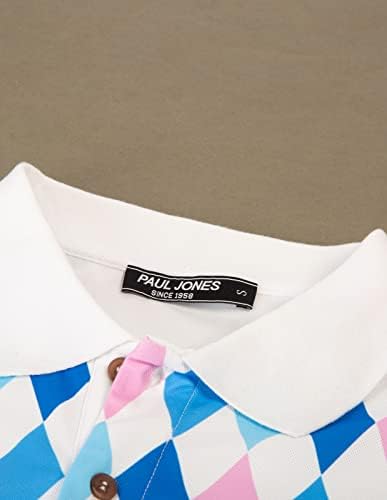 PJ Paul Jones Mens Polo Shirt ביצועים חולצת פולו חולצת פולו חולצת פולו לחות פולו פיתול