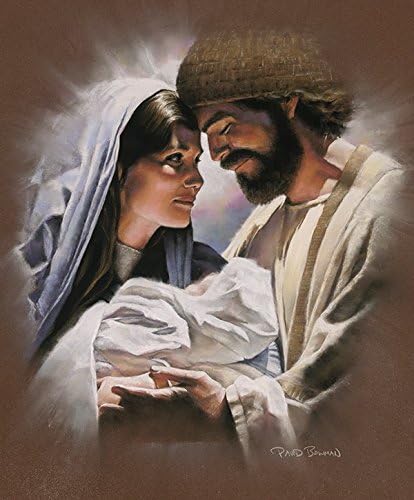 דיוויד באומן דבקות - דפוס אמנות קיר מרי ג'וזף ותינוק ישוע המשיח נוצרי דתי נוצרי דתי נוצרי אמנות
