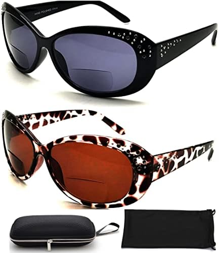 משקפי שמש קריאה דו -פוקאלית לנשים קייטיות +אביזרים UV400 הגנה וינטג