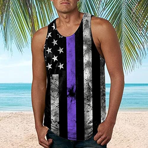 גופיות מיכל יום עצמאות של Beuu עבור חולצת טריקו של דגל אמריקאי