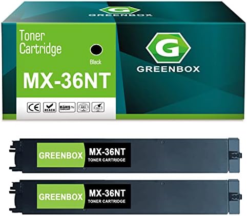 GreenBox תואם MX36NT טונר מחסנית החלפת חדים MX-36NT MX-36NTBA ל- MX-2610N 2615N 2640N 3110N 3115N 3140N