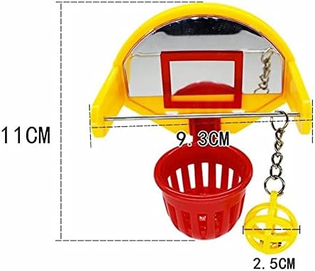 Zonster Mini Basketball Hoop Props לציפורי תוכי, ציוד לחיית חיית מחמד של Parakeet Bell Beal