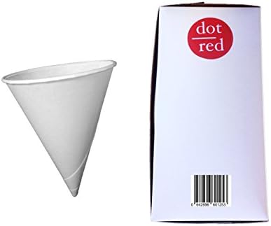 נקודה אדומה-50 קראט. כוס קונוס שלג 6 עוז, כוס נייר למחזור-50 מארז
