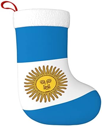 QG ZZX דגל ארגנטינה דגל חג המולד גרבי חג המולד גרביים אח תלויה גרב 18 אינץ 'קישוט חג