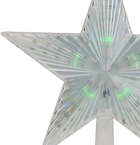 9 טופר עץ חג המולד של כוכב קריסטל צלול מראש - אורות LED רב -צבעוניים
