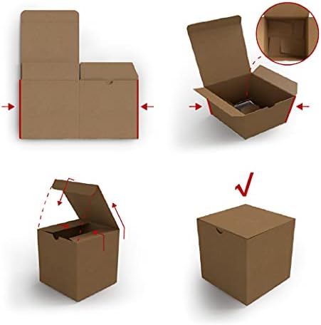 קופסאות מתנה של Maglina Premium 32 יח '4 x 4 x 4 אינץ' קופסאות מתנה לנייר קראפט, הרכבה קלה