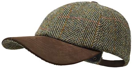מונרו - כובע בייסבול פרימיום - האריס טוויד ועור נובוק