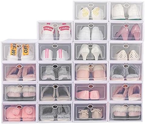 6 יחידות קופסאות אחסון נעליים ברורות מפלסטיק מארגן נעליים מפלסטיק מחזיק נעליים מיכלים מארגן אחסון מתלה