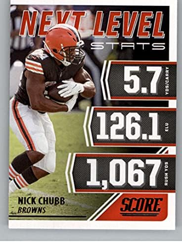 כרטיס מסחר בכדורגל NFL 2021 ציון סטטיסטיקות ברמה הבאה 19 Nick Chubb NM ליד מנטה בראונס