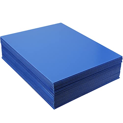 ג'ויקיט 24 חבילה 13 x 17 אינץ 'סדיני פלסטיק גלי כחול, שלט מדשאה חצר גלי אטום למים, לוח פוסטר קל משקל