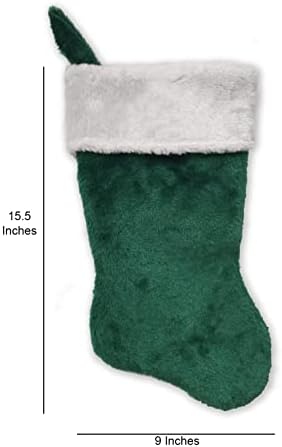 מונוגרמה אותי גרב חג המולד הראשוני רקום, קטיפה ירוקה ולבנה, ראשונית B