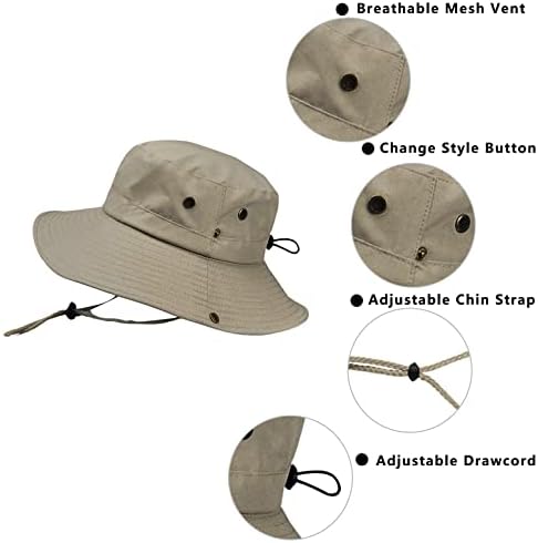 כובע דיג חיצוני של AJG כובע דיג מתקפל 50+ הגנה על כובע בוני לספארי דיג קמפינג קמפינג גינון