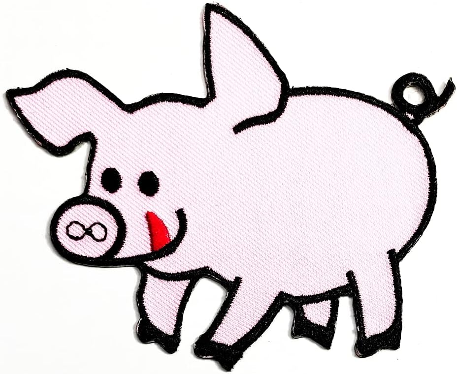 קליינפלוס 3 יחידות. ורוד חזיר קריקטורה בעלי החיים ילדה קריקטורה ילדים ברזל על תיקוני פיגי חזיר אופנה