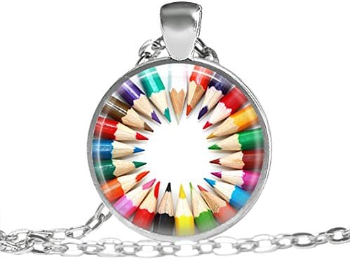 עיפרון שרשרת, אמנות עיפרון תכשיטים, מתנה עבור אמן תליון, צביעת עיפרון שרשרת, מתנה עבור ציירים תכשיטים,
