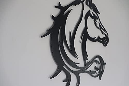 חתימות שלט ראש סוס שלט מתכת - שלט חווה - עיצוב בית חווה - תפאורה חיצונית - ראש סוס מלכותי - שלט פרסה