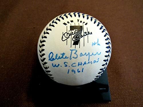 CLETE BOYER 6 1961 WS Champs Yankees חתמה על Auto Mickey Mantle 7 Baseball JSA - כדורי בייסבול עם