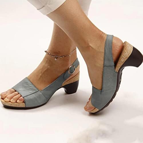 נעלי טריז של Aayomet לנשים סנדלים, סנדלי עקב סנדל וינטג